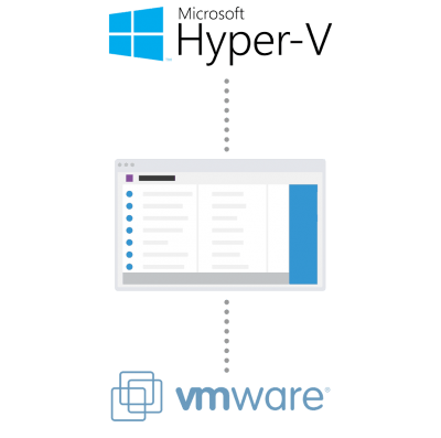 Illustration of virtual data sources connecting to vScope