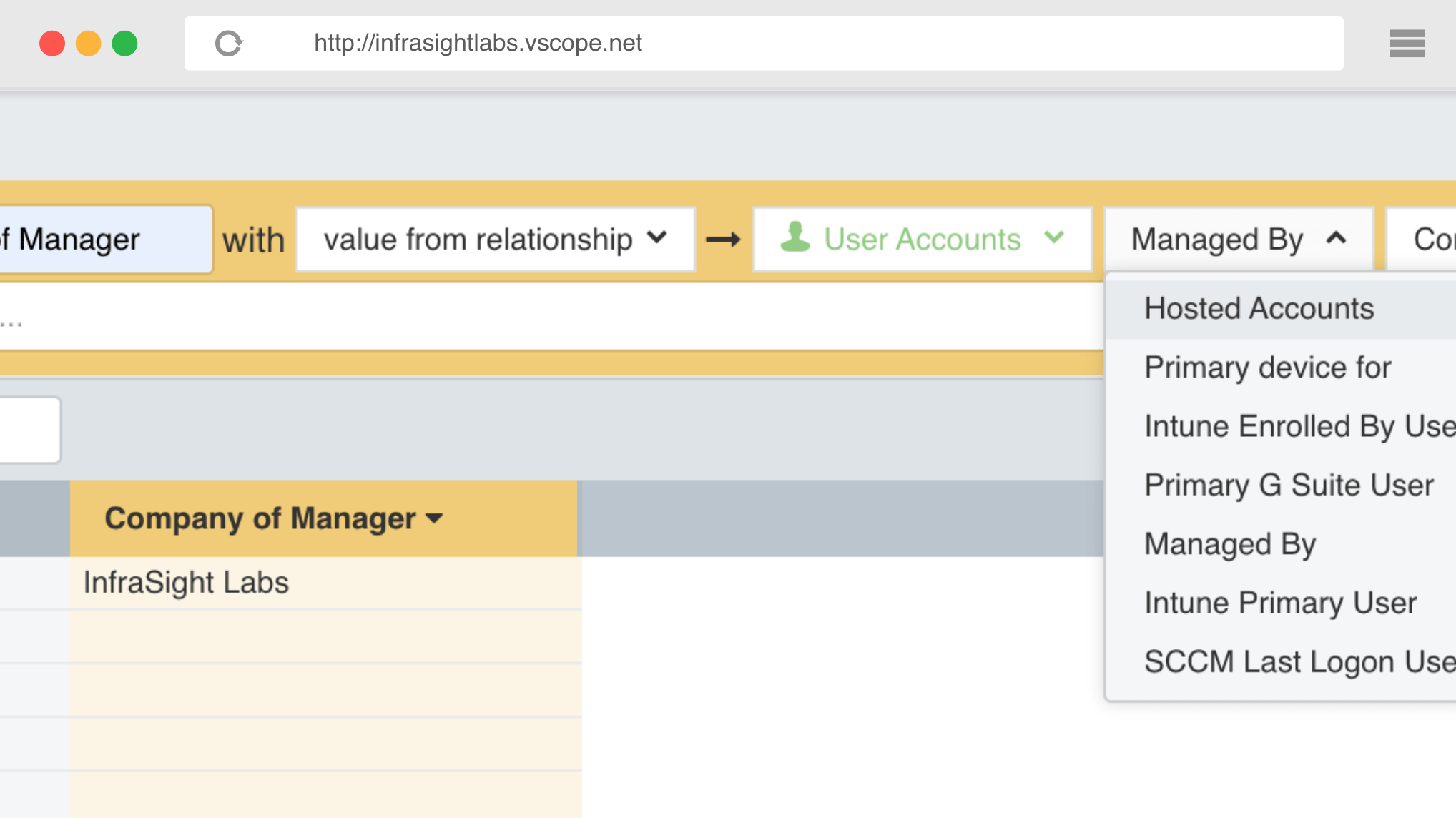 View tags from relationships in vScope