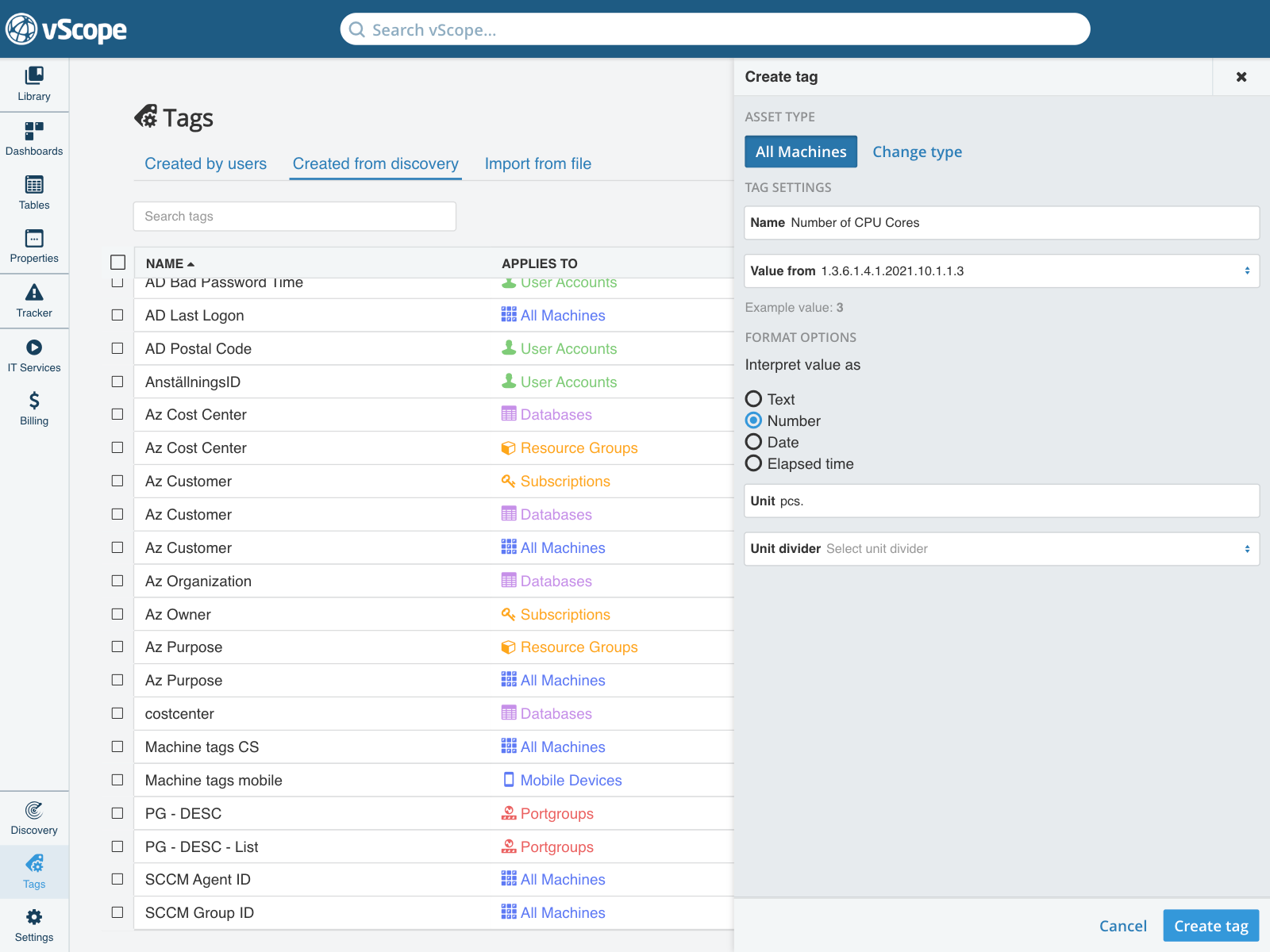 Custom OID from SNMP inventory in vScope