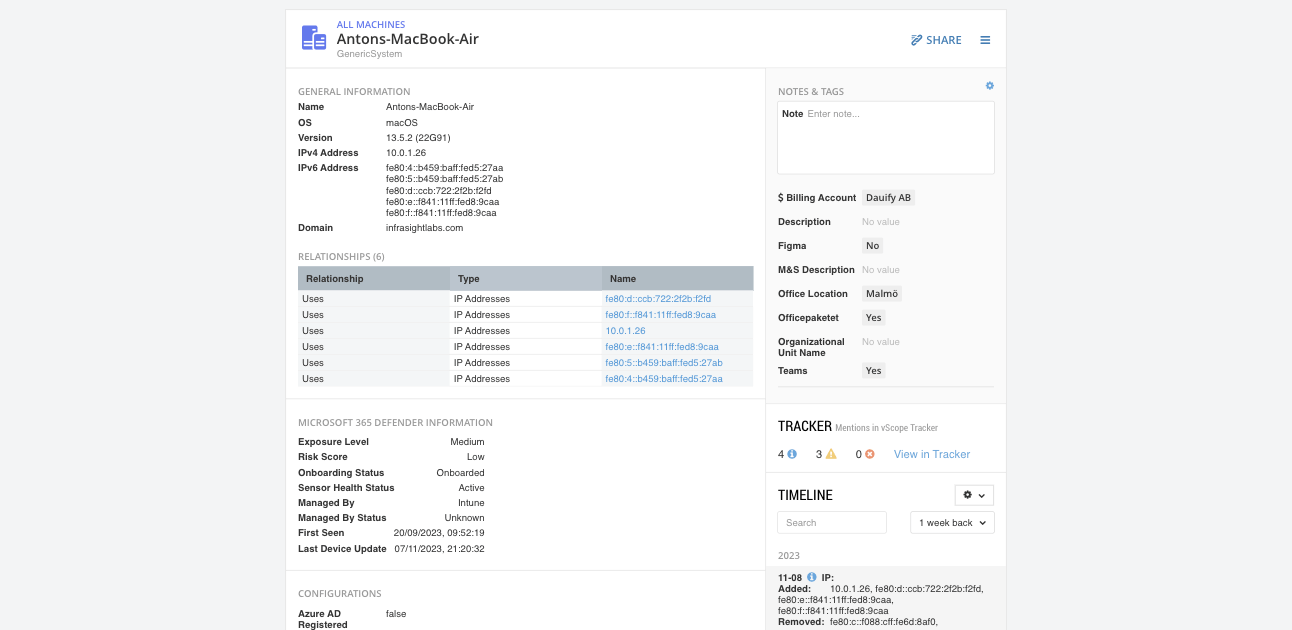 Properties in vScope