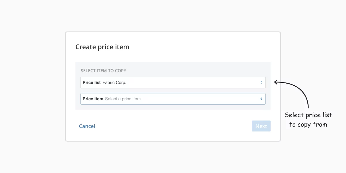 Copy price item float in vScope