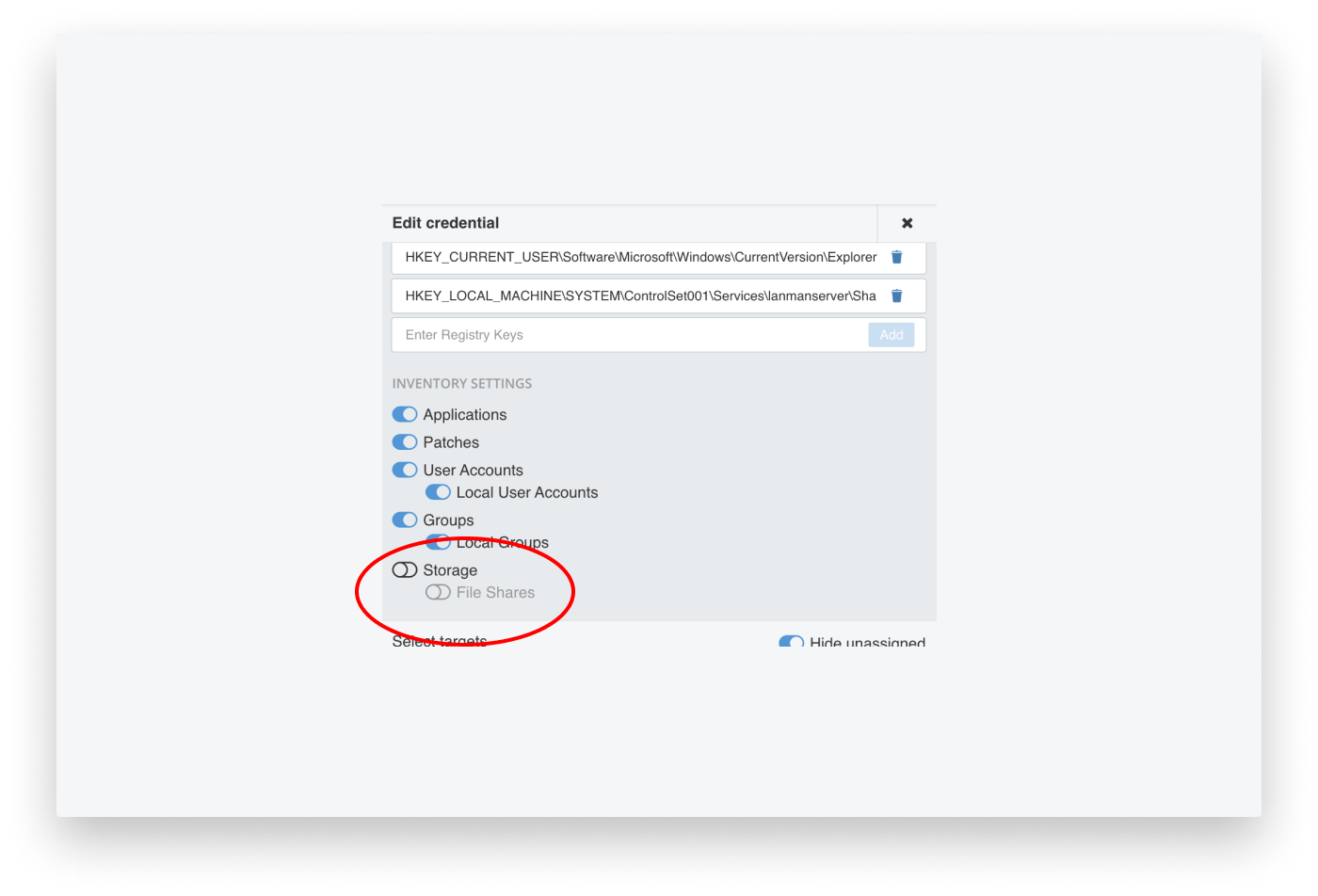 Inventory Settings in Discovery Manager