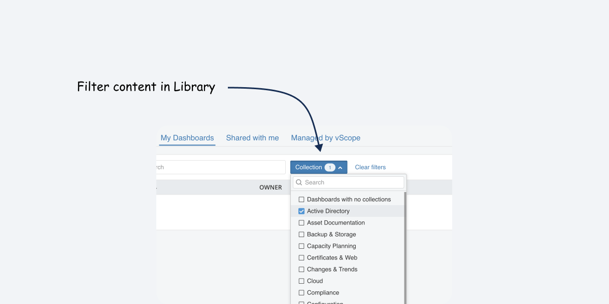 Custom filters in vScope Library