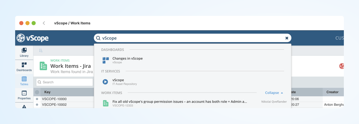 Search for Jira Work Items