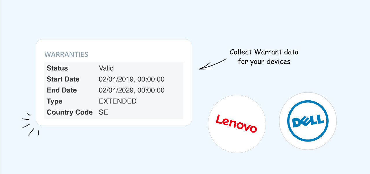 warranty data in vScope from Lenovo and Dell
