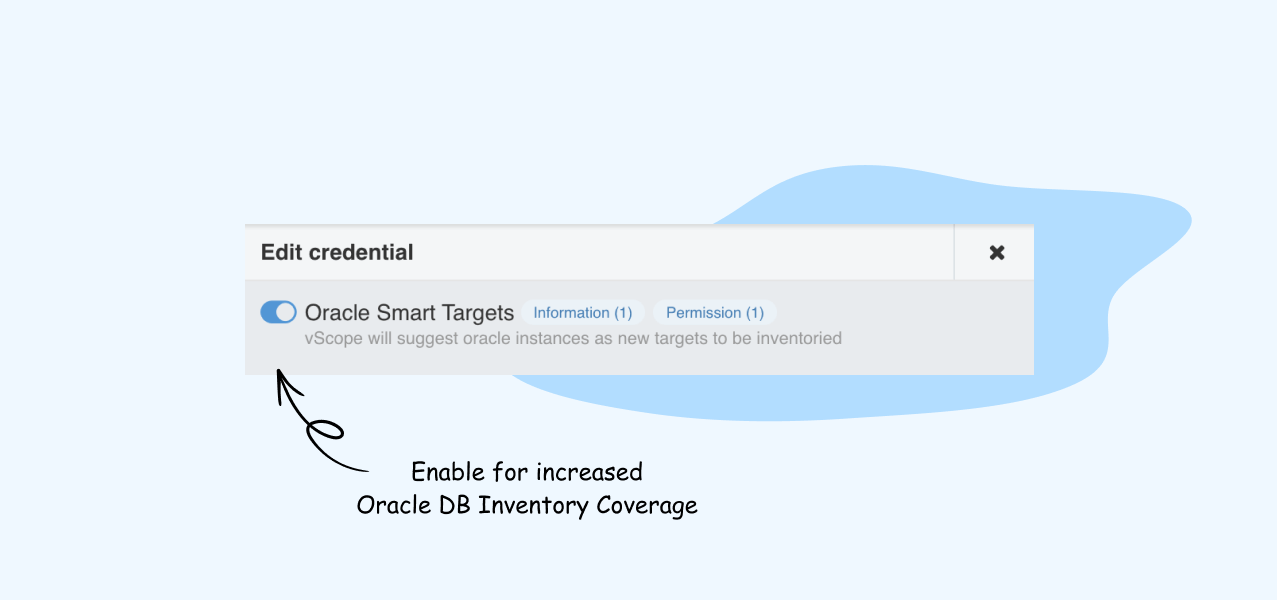 Oracle DB in vScope Discovery Manager